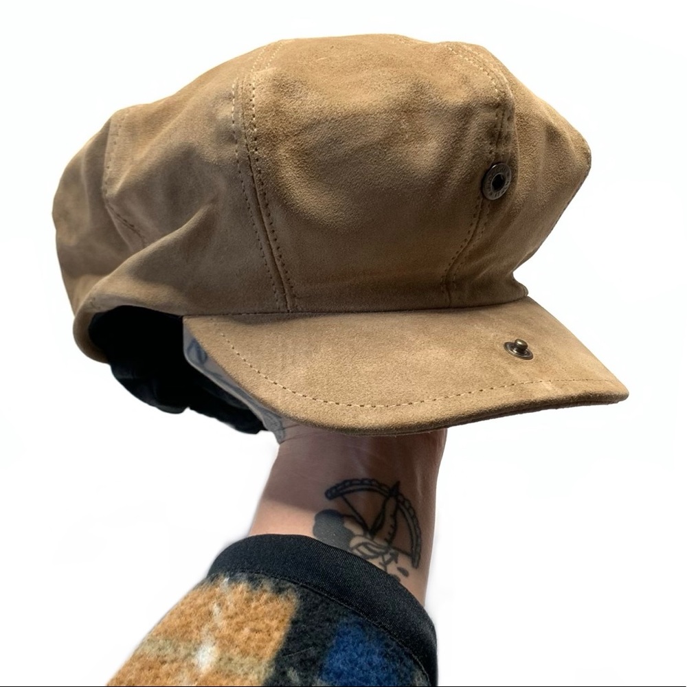 Burberry London Newsboy Hat Suede Designer Cap